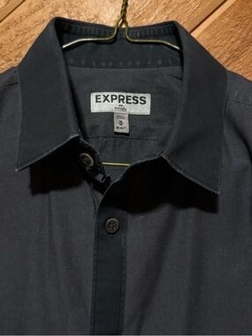 Express Men's Fitted Black Dress Shirt